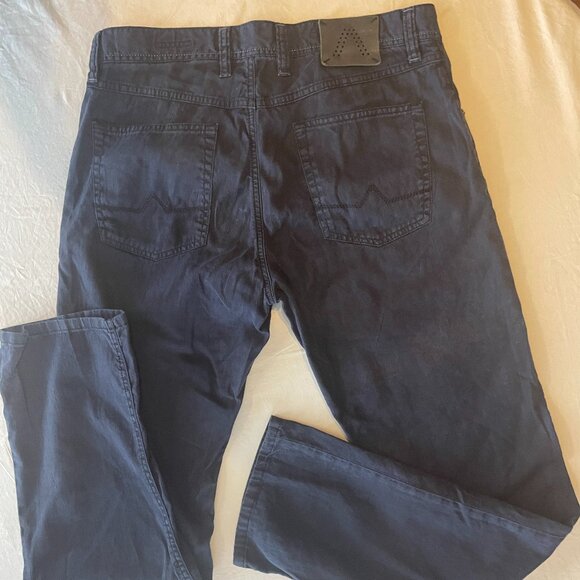 Alberto Navy Linen Stretch “Stone” Modern Fit Pants – 34x32 - Picture 3 of 8